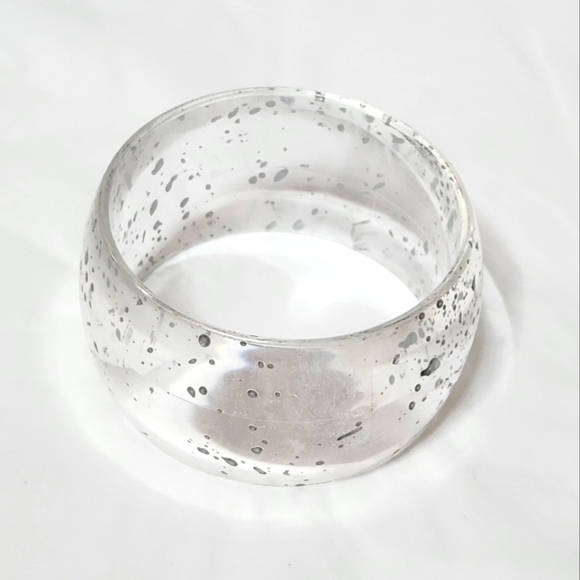 Jewelry - Vintage Clear Splatter Bangle Bracelet